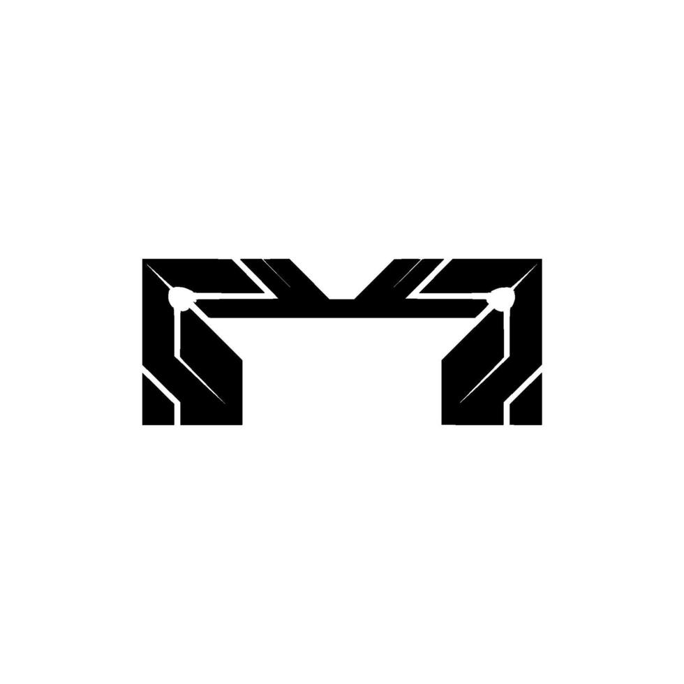 Futuristic M Geometric With Glossy Finish vector