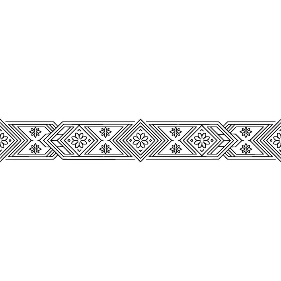 Geometric Floral Border Ornament Minimalist vector