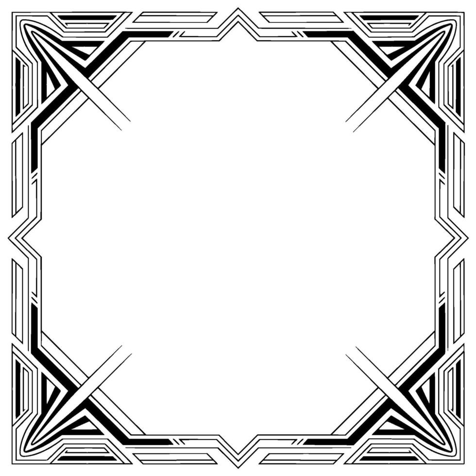 Elegant Art Deco Frame, Black and White, Geometric vector