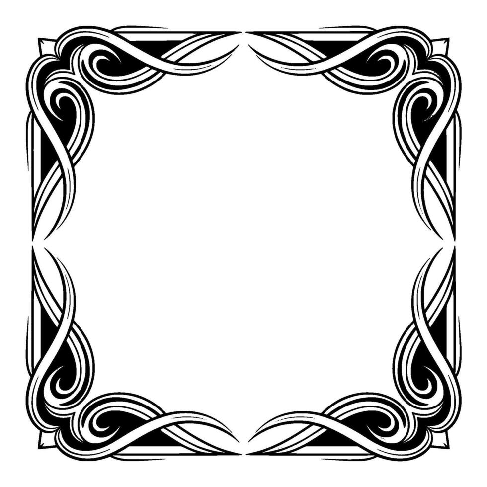 Elegant Art Deco Frame With Swirls and Ornate Details, Decorative Border vector