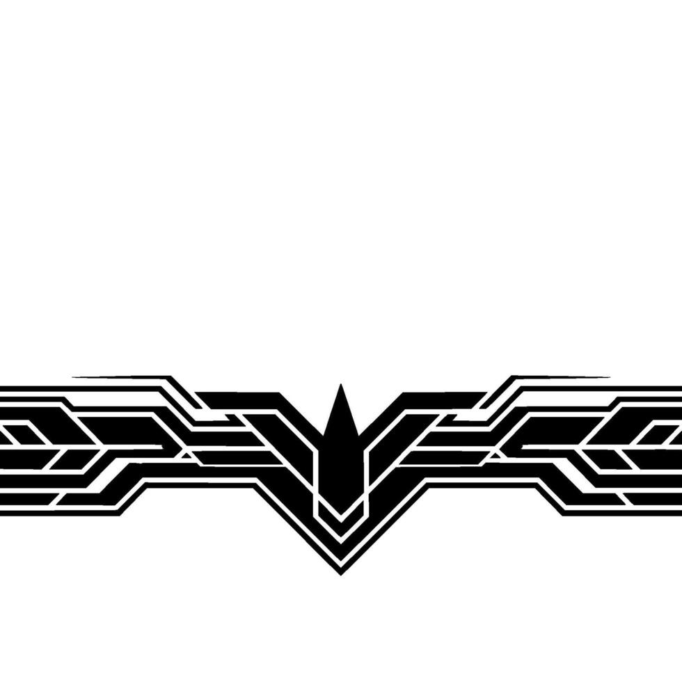 Minimalist Tech Element Black White Geometric Border vector