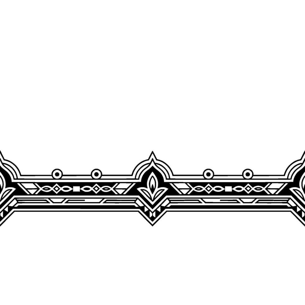 Geometric Art Deco Border on White Backdrop vector