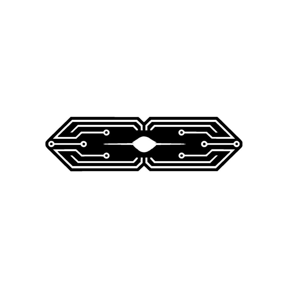 Abstract Circuit Board Arrow With Light Effects vector