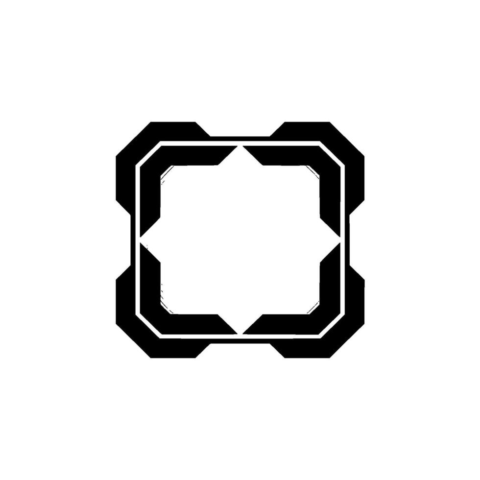 Geometric Cyberpunk Template Abstract Black White vector