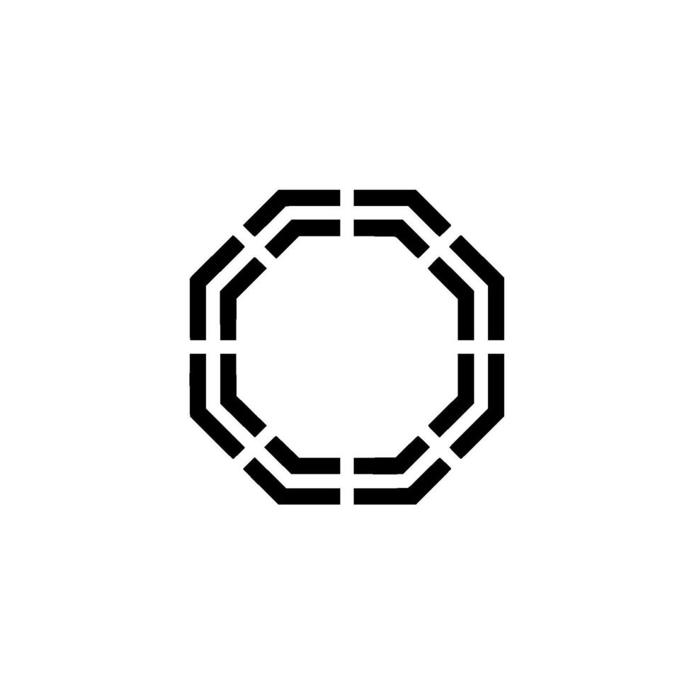 Geometric Abstract Octagon With Parallel Lines, Minimalist vector