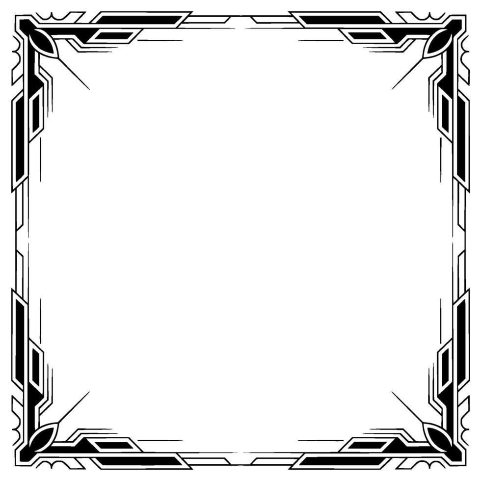 Art Deco Frame Elegant Black and White , Empty Space vector