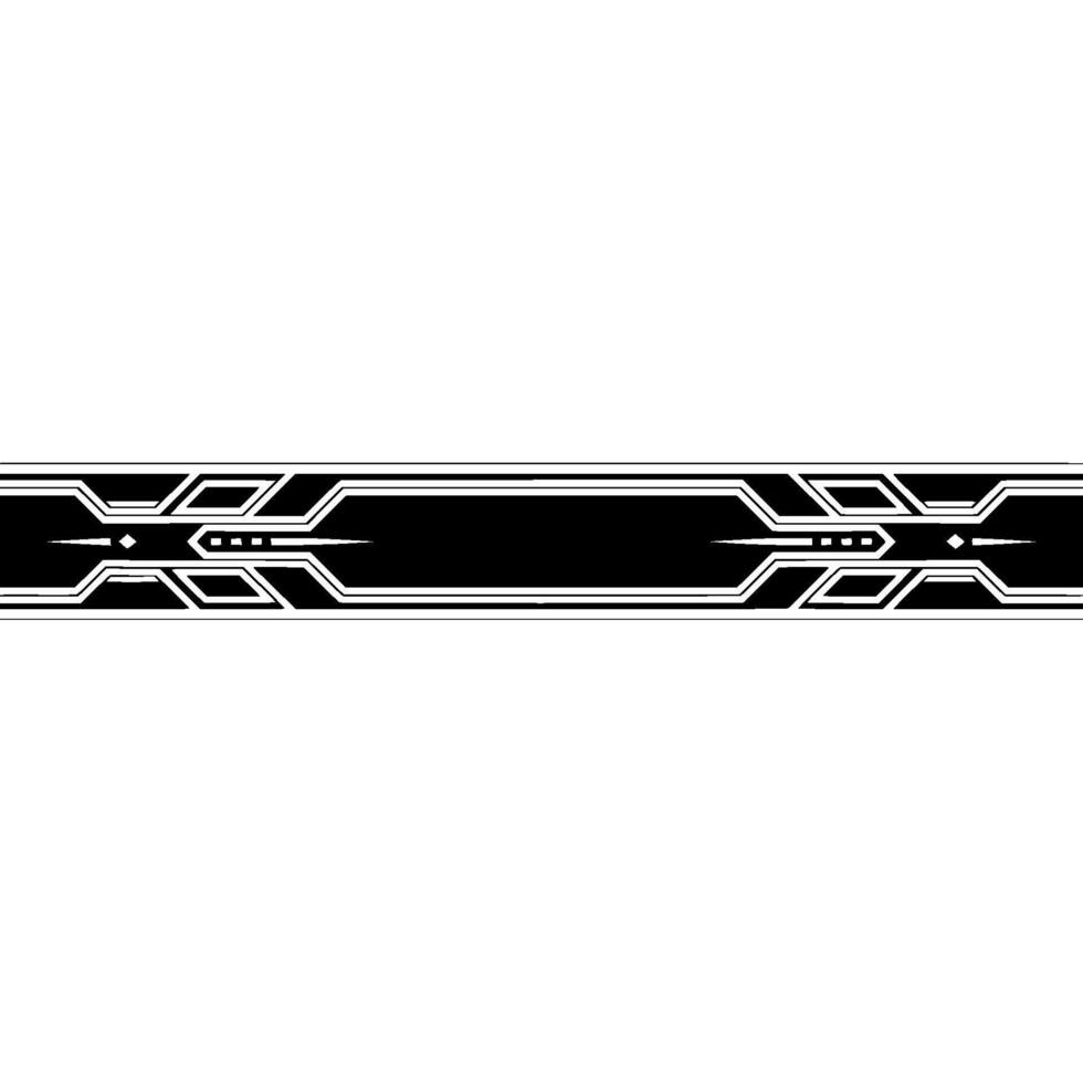 Geometric Line Banner, Black and White, Art Deco Style vector