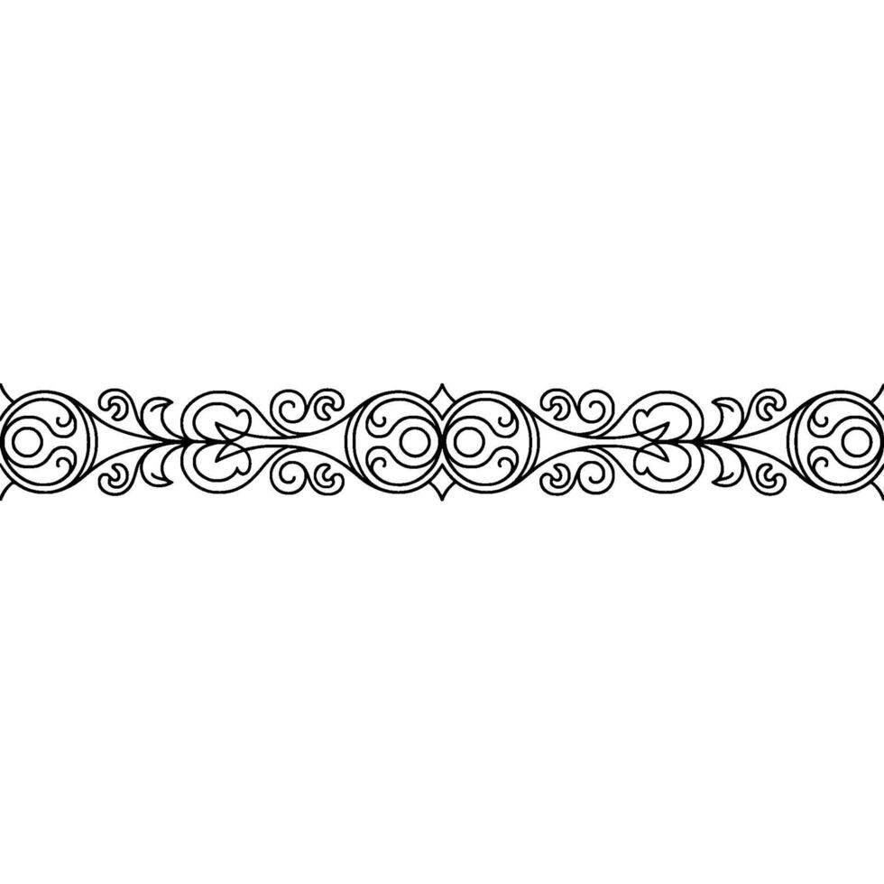 Elegant Black Flourish Border Element on Gradient Background vector