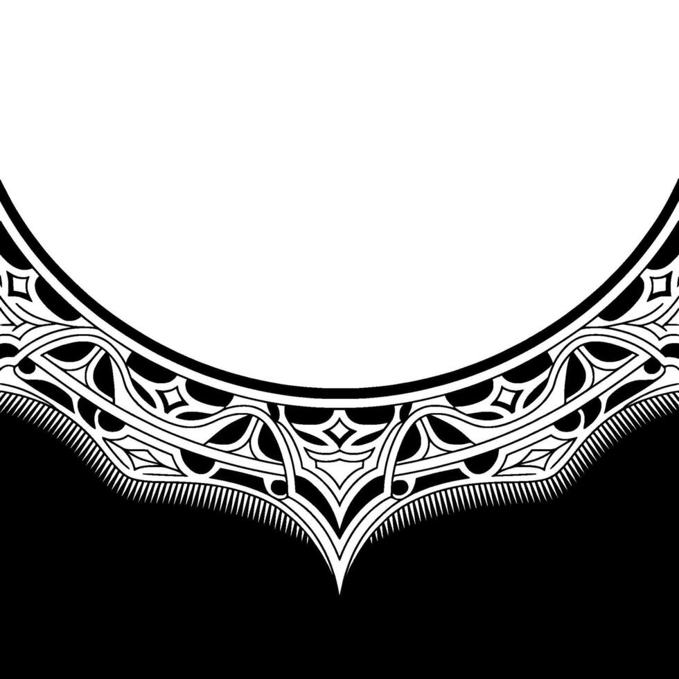 Abstract Black and White Maori Inspired With Decorative Border vector