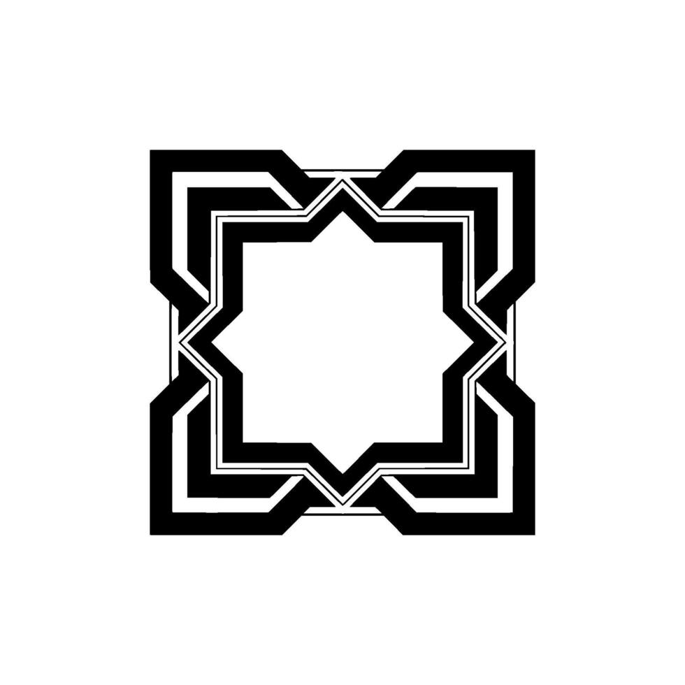 Geometric Black White Ornamental Frame Minimalist vector