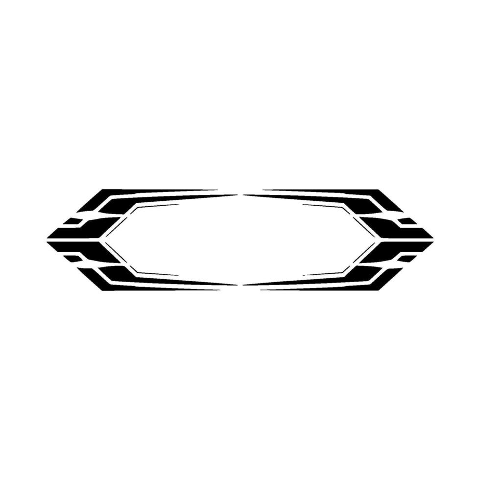 Futuristic Black Hexagon Frame With White Highlights on Gray vector