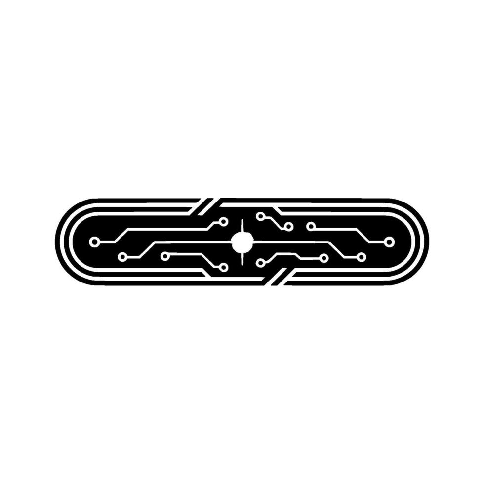 Minimalist Circuit Board Black White Tech vector