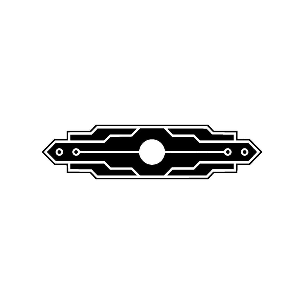 Geometric Tech Element Minimalist Circuit on White vector