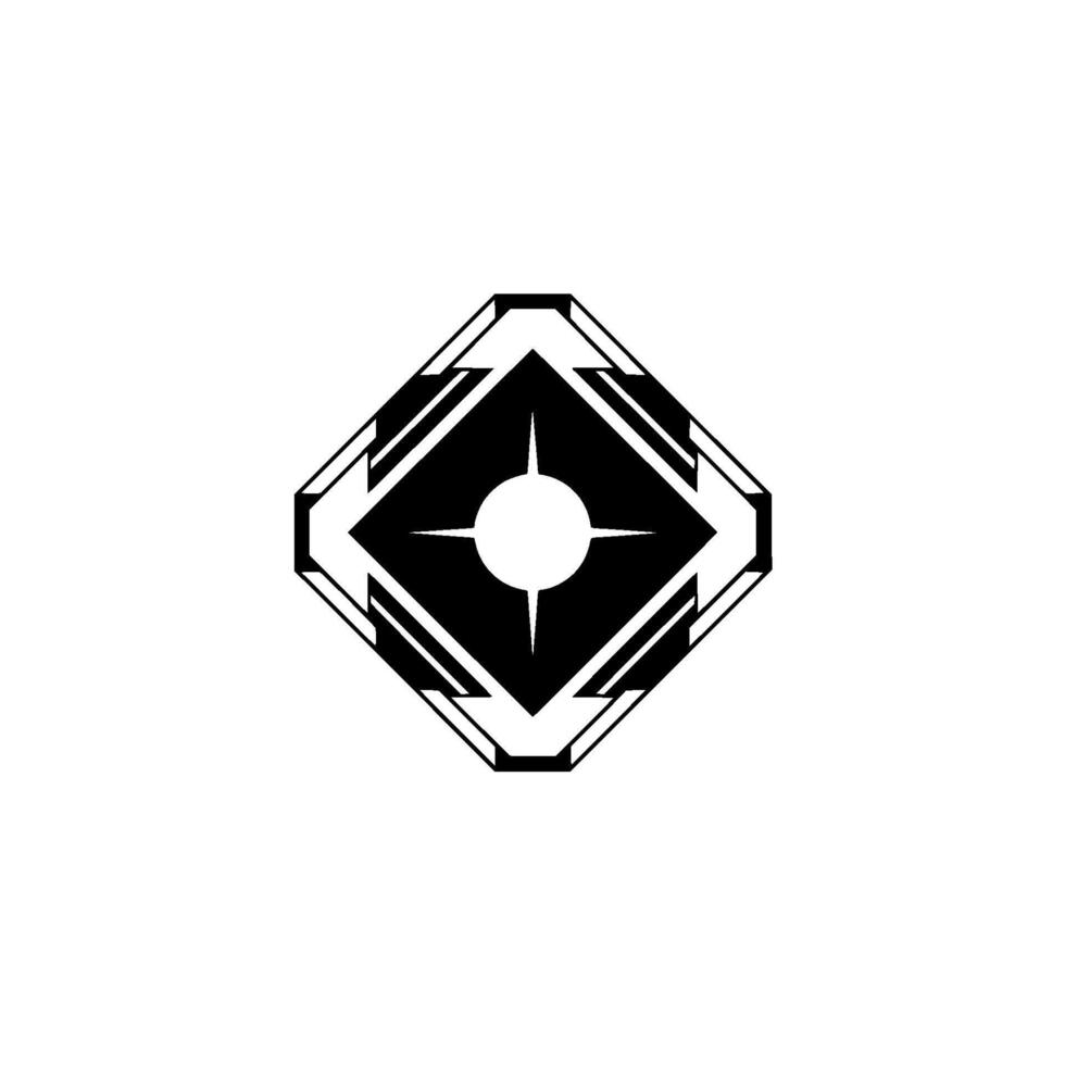 Geometric Black White Starburst Emblem, Minimalist , Modern Style vector
