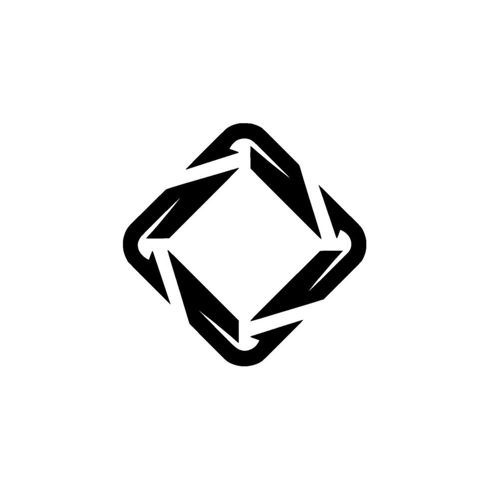 Abstract Black and White Symbol Interlocking Shapes vector