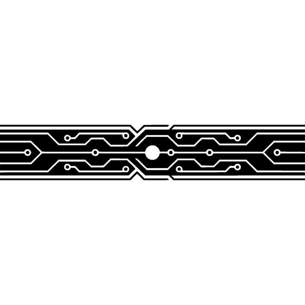 Black and White Circuit Board on Light Gradient, Minimalist Tech Illustration vector