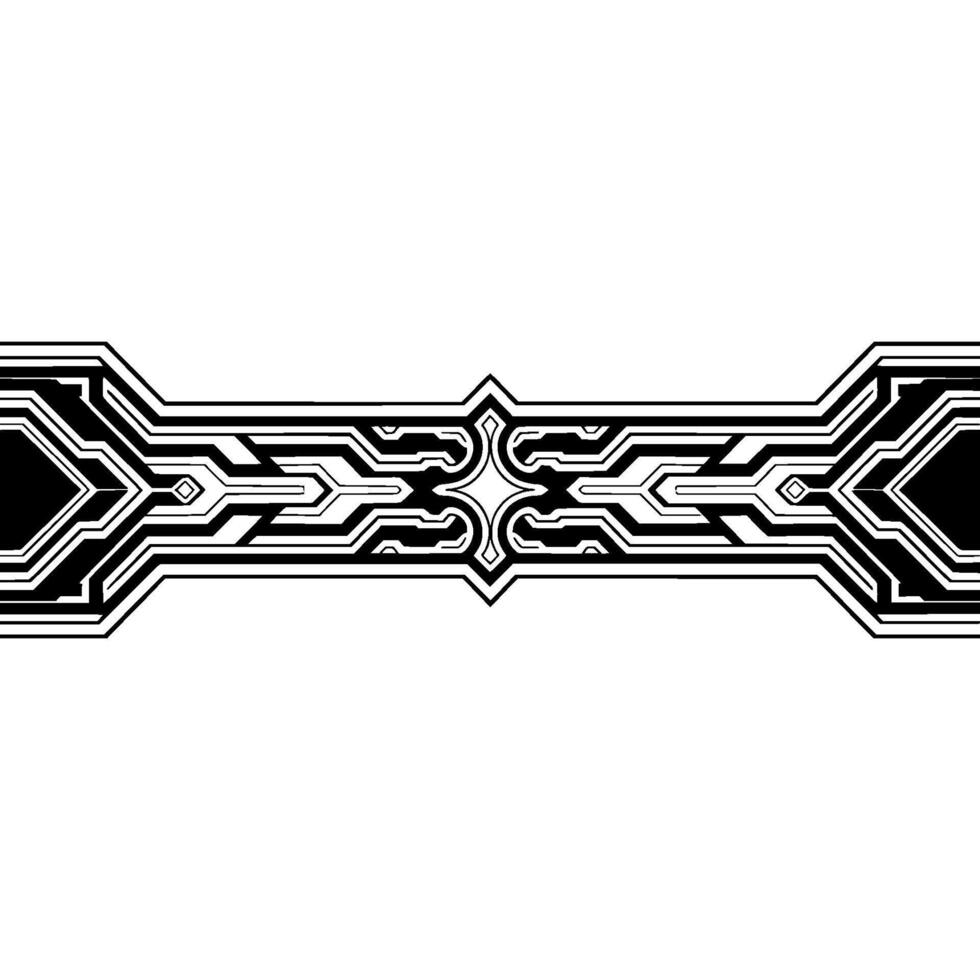 Futuristic Tech Black and White Circuit Board Ornament vector