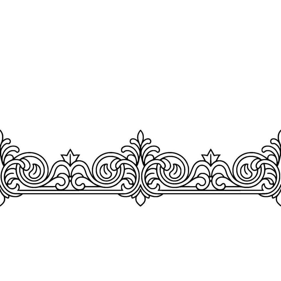Elegant Black Scrollwork Border on White Background vector