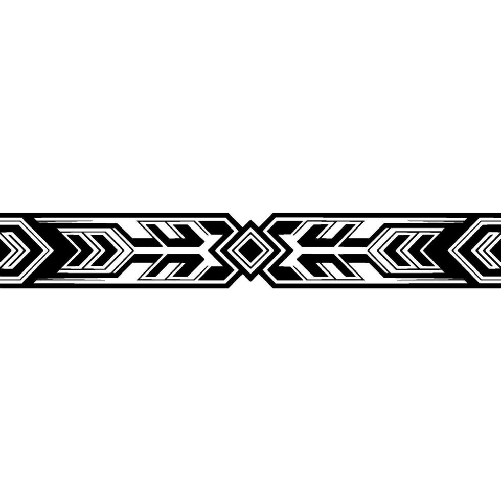 Geometric Tribal Patterned Border Black and White Minimalist vector