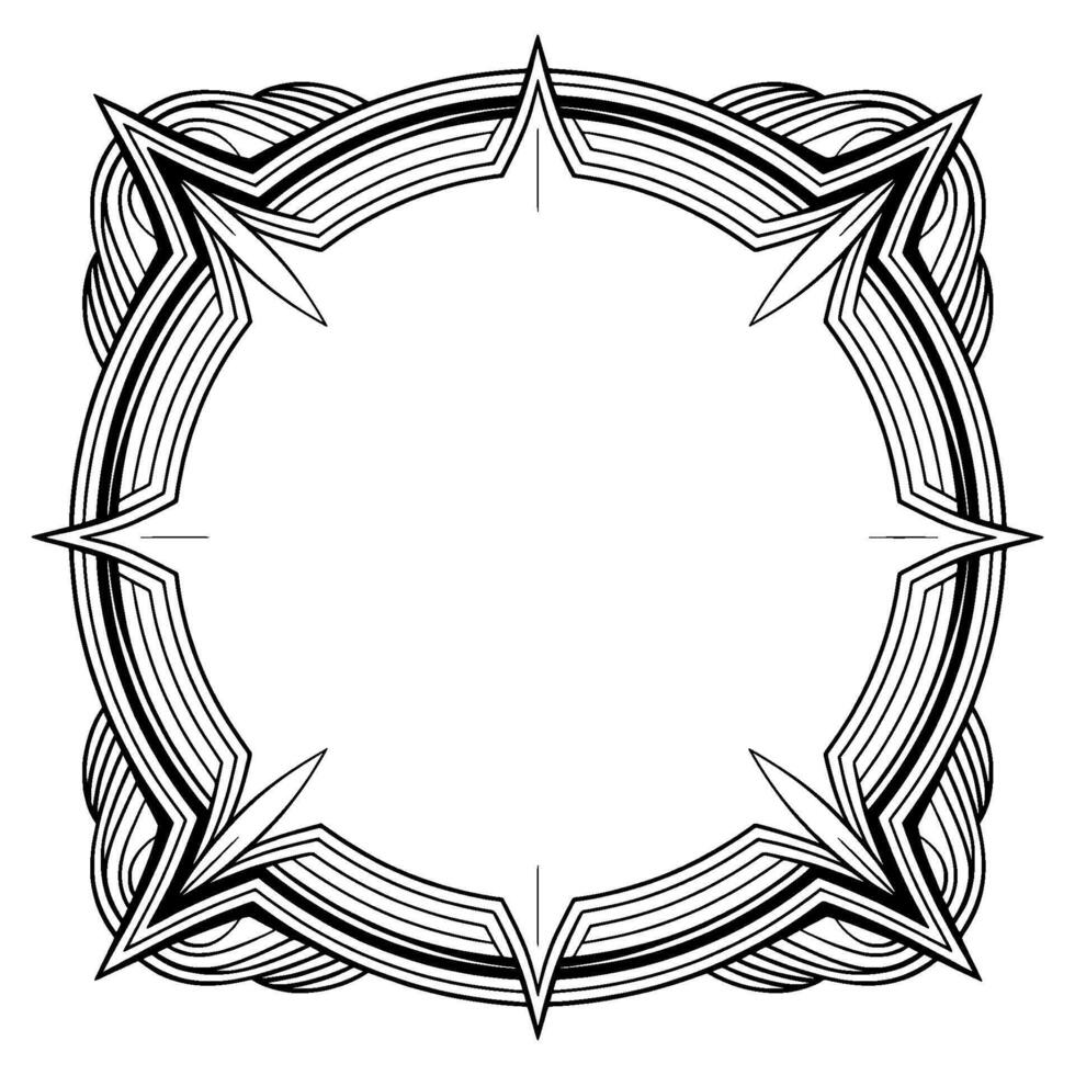 Art Deco Frame, Geometric , Black and White Decorative Element vector