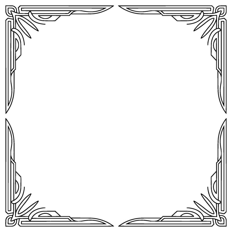 Art Deco Frame Elegant Black White Border Element vector