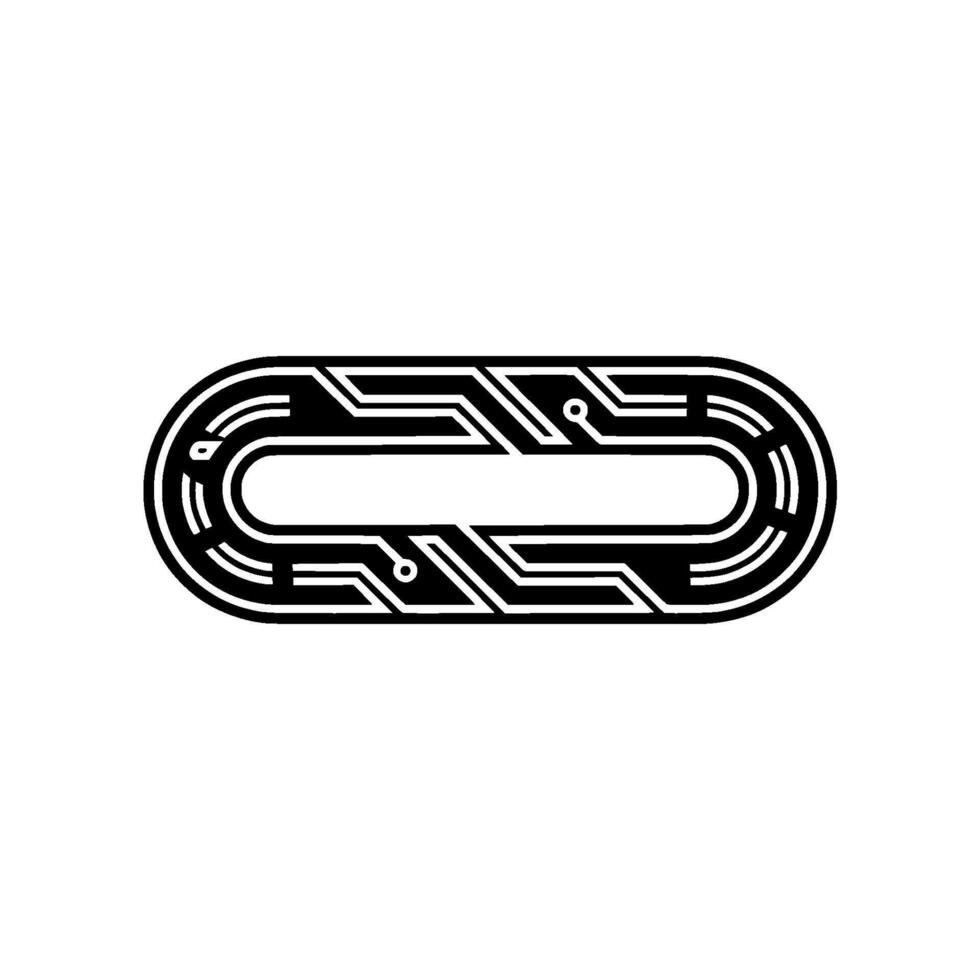 Abstract Tech Circuit Board Element Black White Minimalist vector