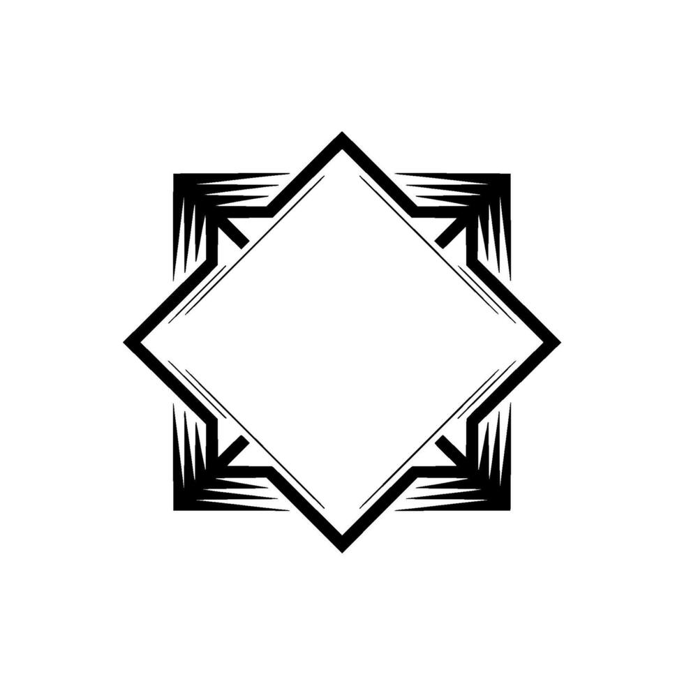 Geometric Black Frame With Arrows on White Background Modern vector