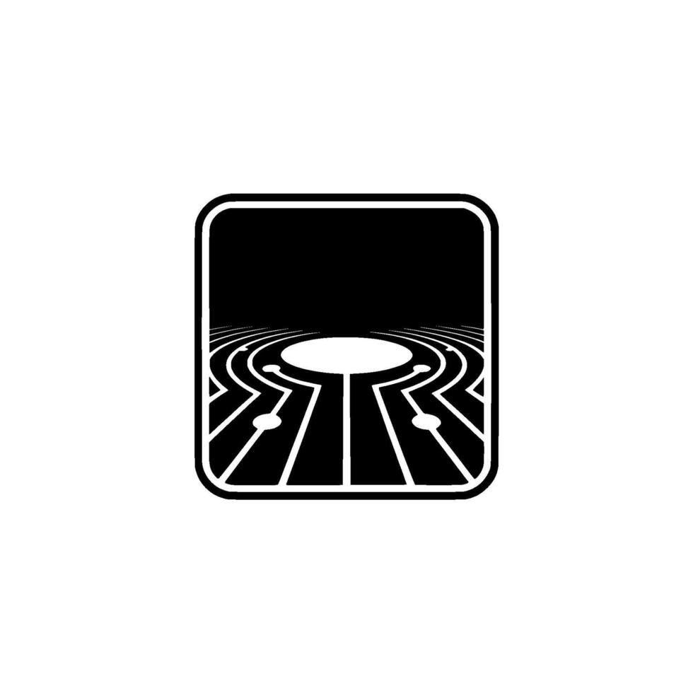 Abstract Circuit Board in Black White, Technological vector