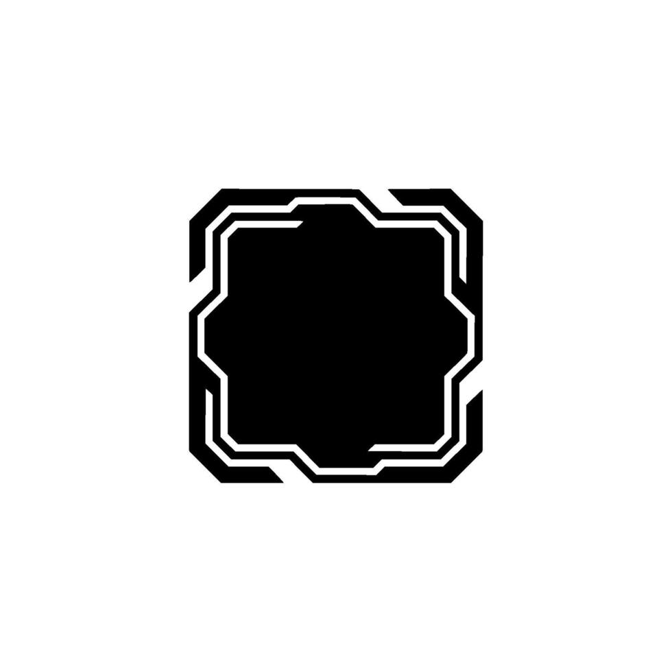 Futuristic Interface Element Black Square With White Border vector