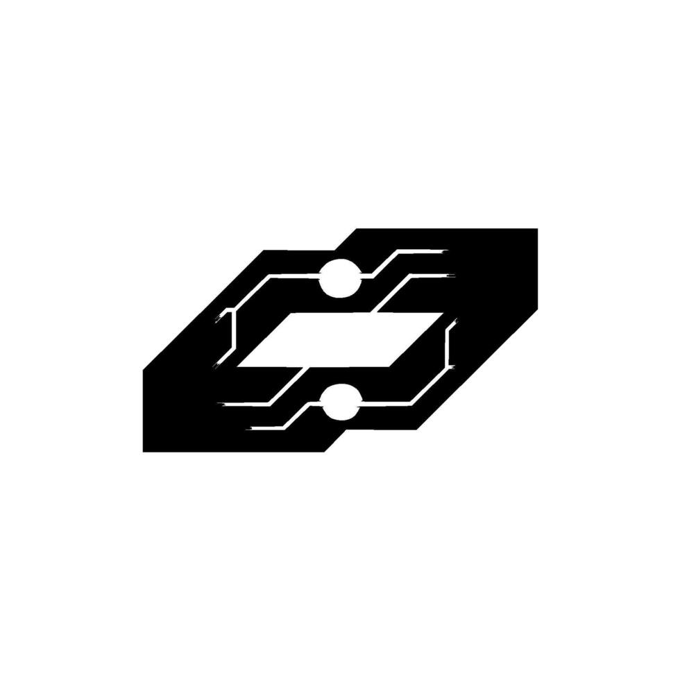 Geometric Tech , Circuit Board , Futuristic Abstract, White Background vector