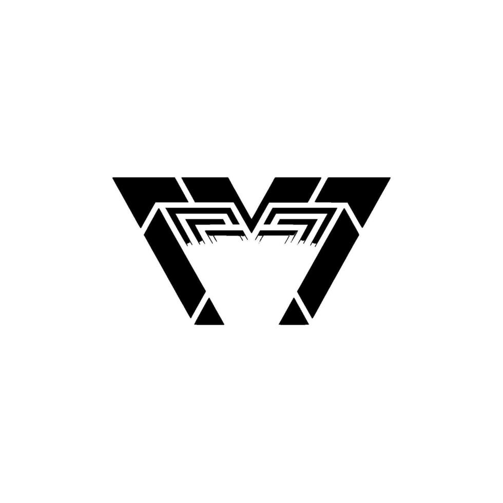Geometric M in Modern Style vector