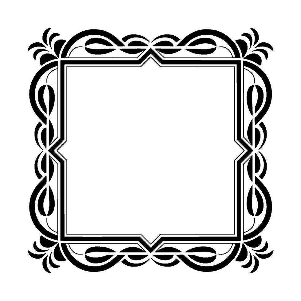 Ornate Black and White Frame on Textured White Background vector