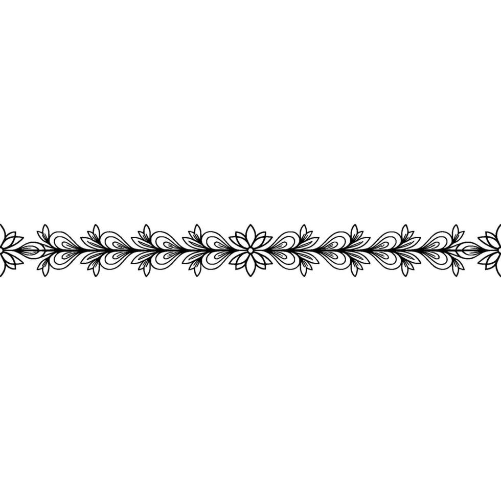 Elegant Floral Border Black and White Element vector