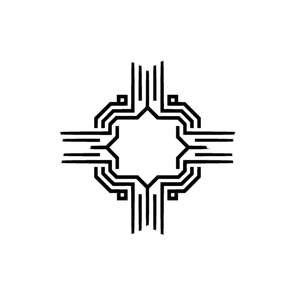 Geometric Circuit , Abstract Tech Element on White vector
