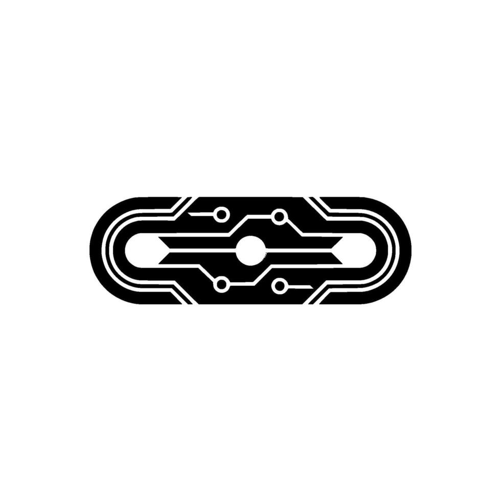 Abstract Circuit Board Minimalist Tech on White Background vector