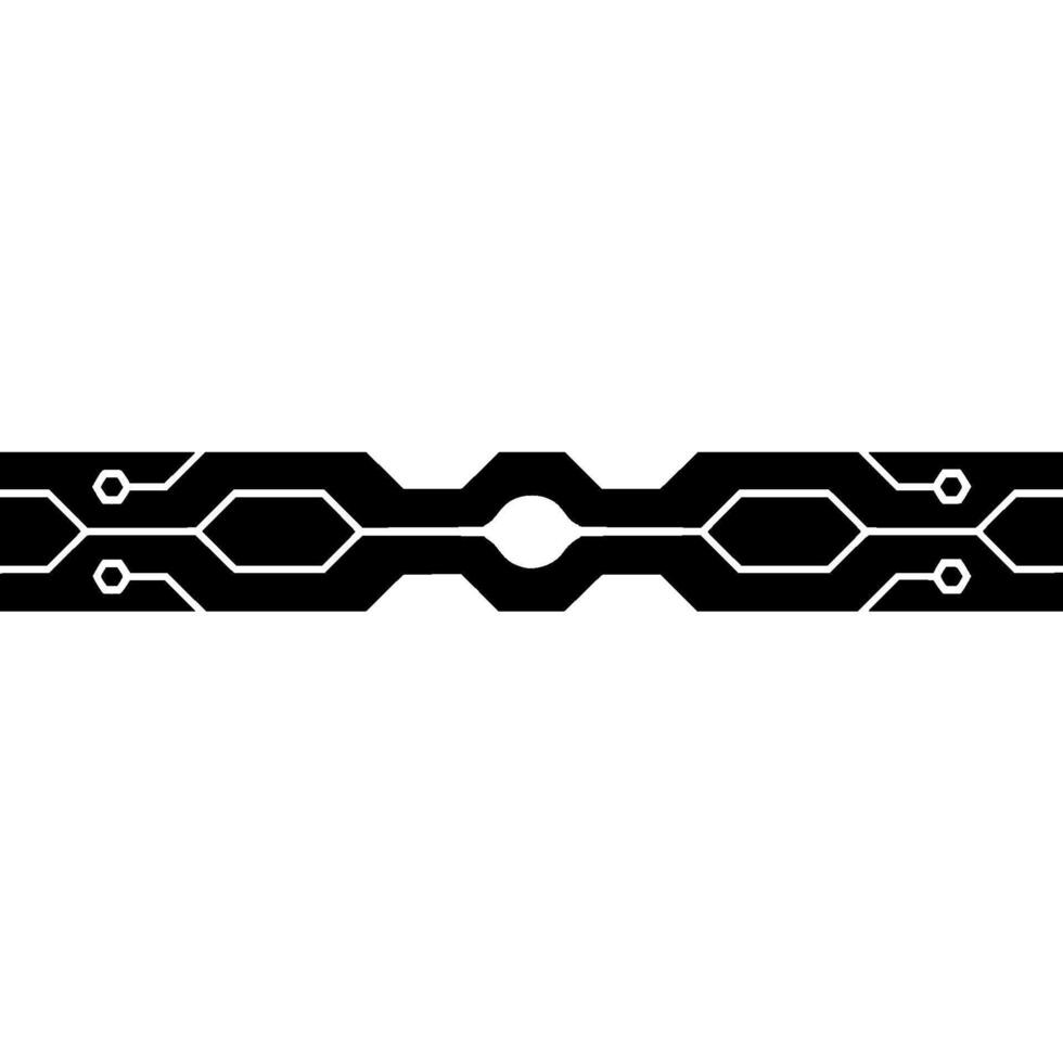 Modern Tech Circuit Minimalist Black White Digital Illustration vector