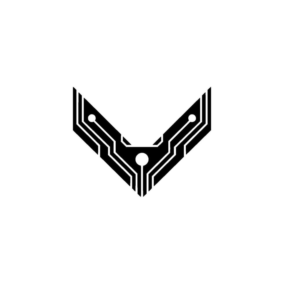 Techy Circuit in a Minimalist Style vector