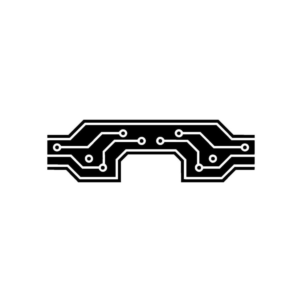 Black Circuit Board on White Background vector