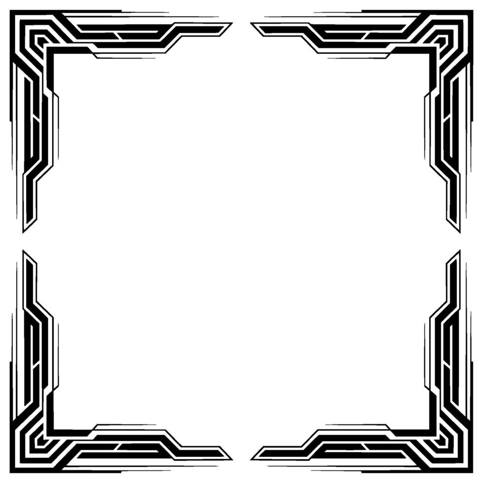 Geometric Art Deco Frame With Empty Center, Illustration vector
