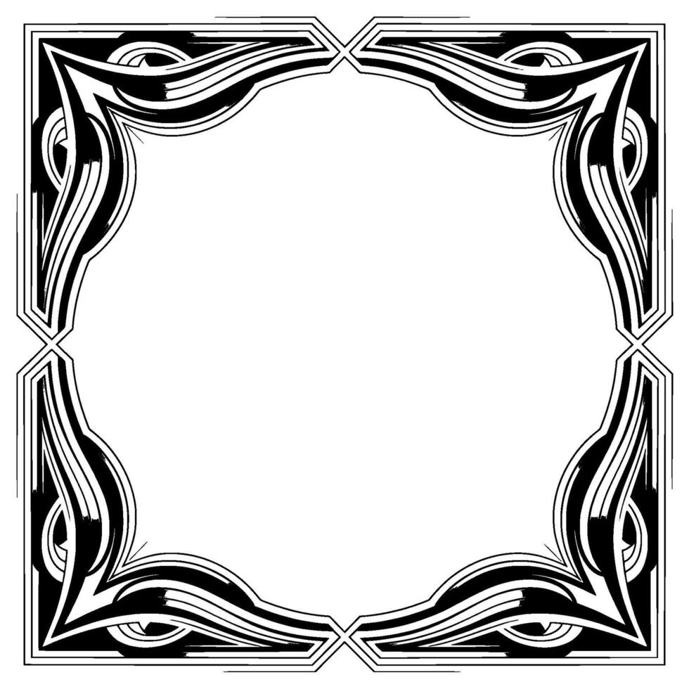 Elegant Art Deco Frame in Grayscale With Empty Center vector