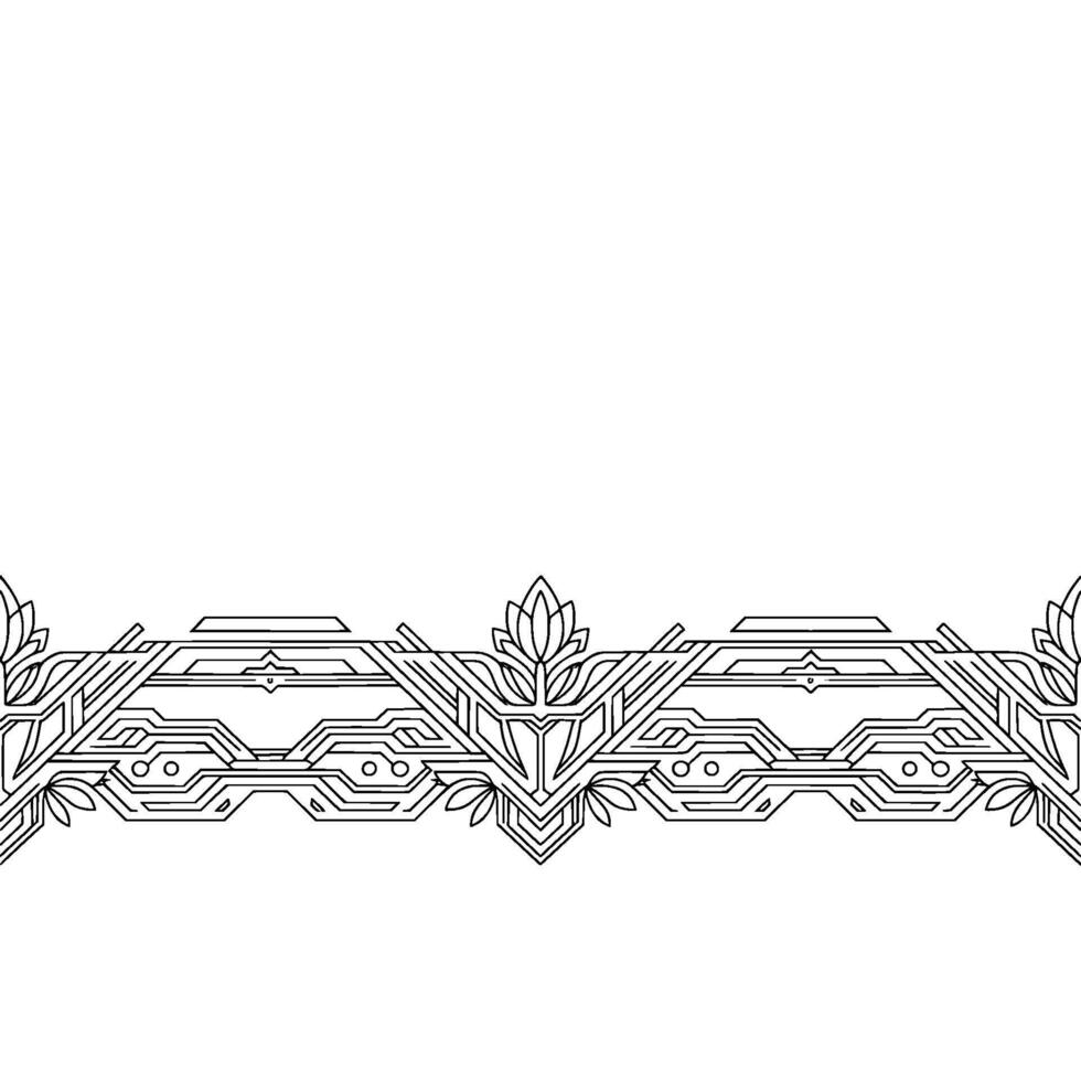 Elegant Art Deco Border, Black and White Ornament vector