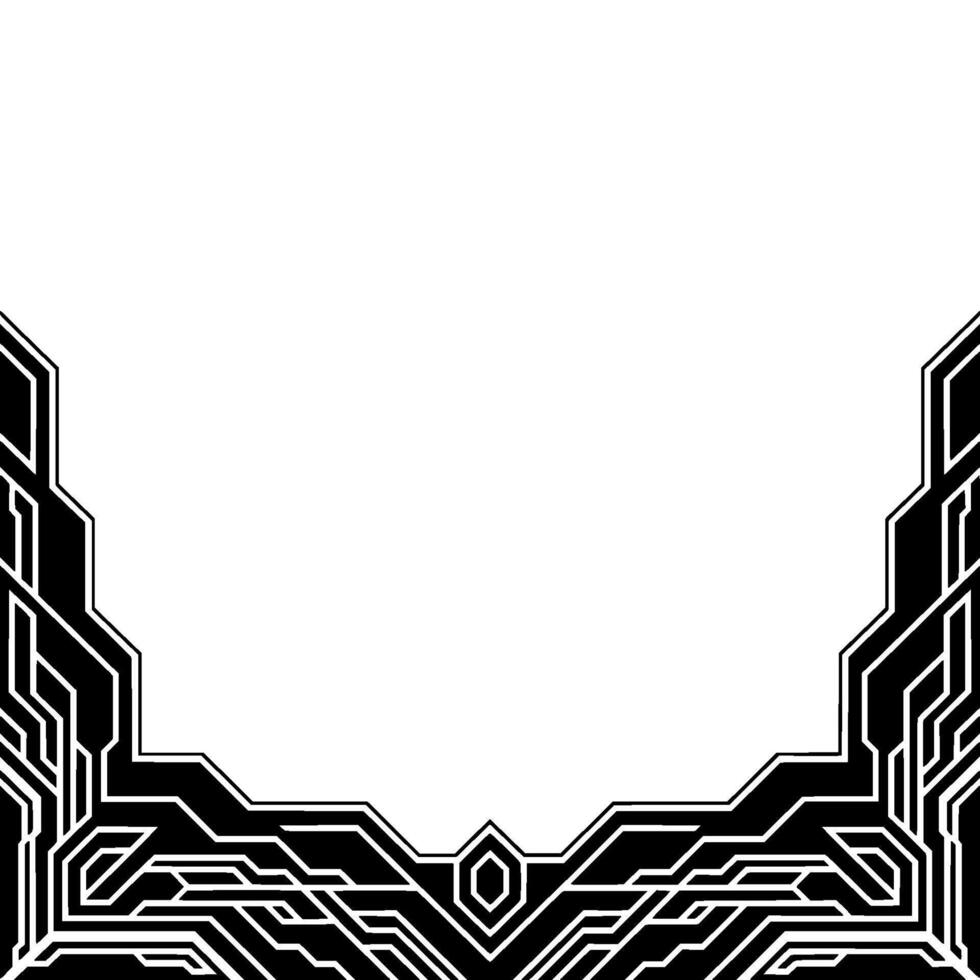 Geometric Art Deco Border, Modern Abstract , Black and White Frame vector