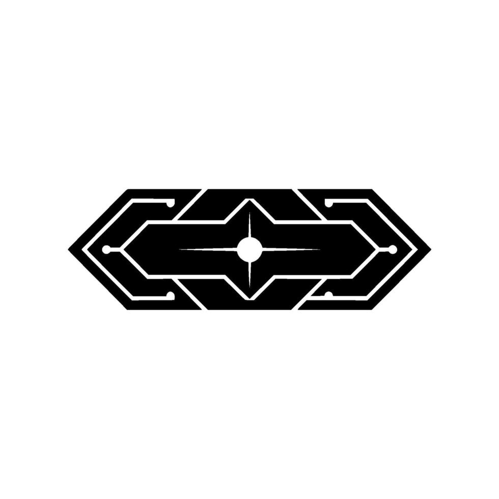 Geometric Tech Symbol, Minimalist Black and White vector