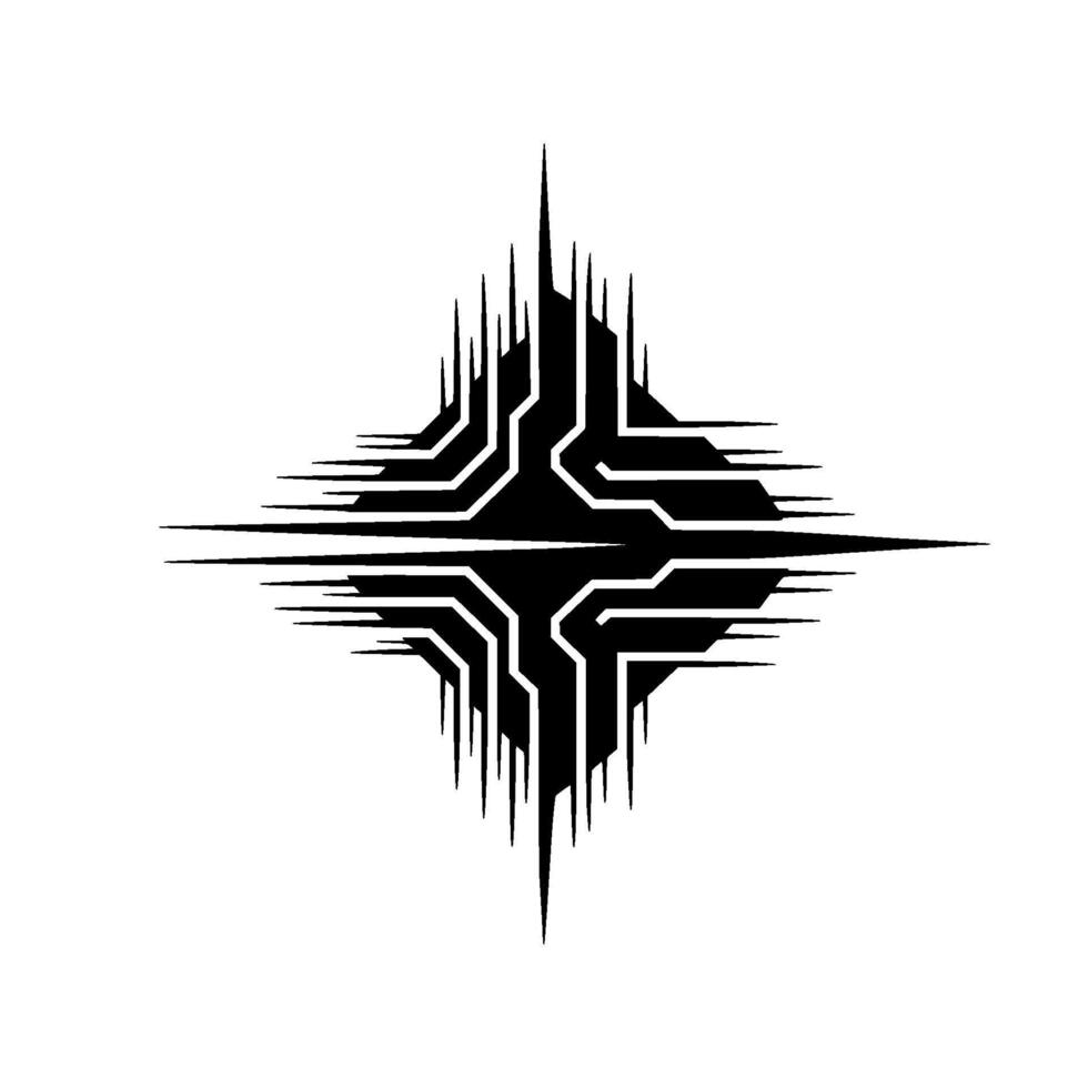 Tech Circuit Abstract Emblem, Minimalist vector