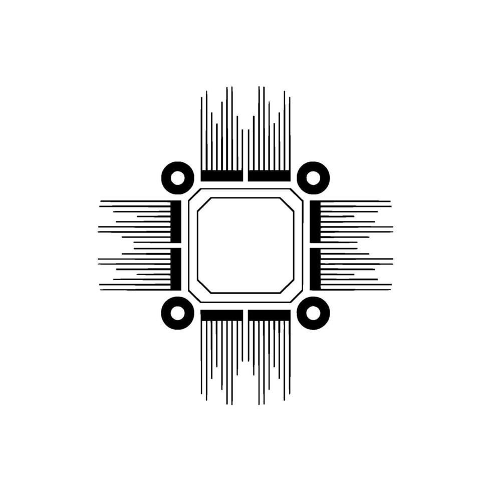 Abstract Tech Circuit Board With Minimalist Lines vector