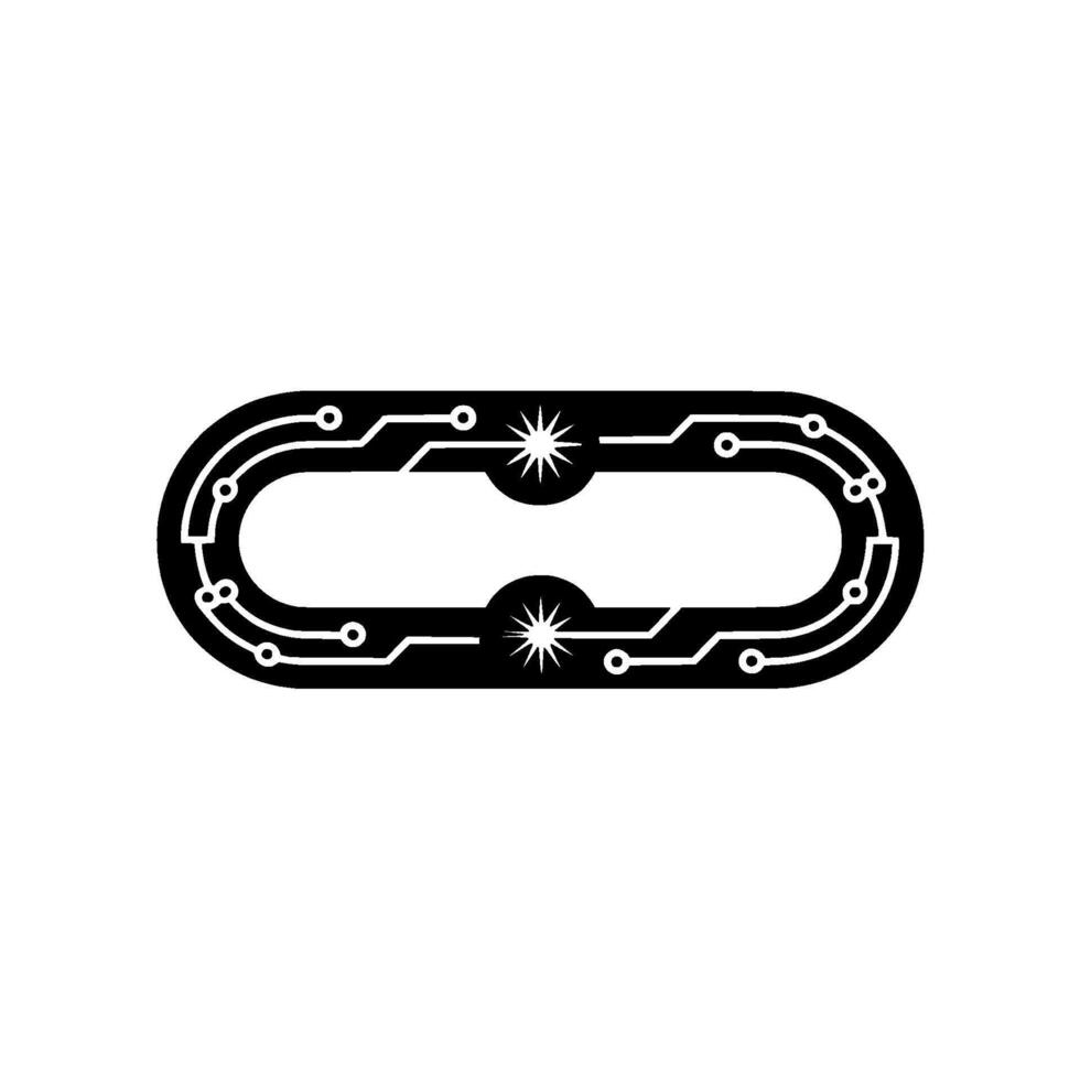 Abstract Circuit Link Tech Connection , Black White vector