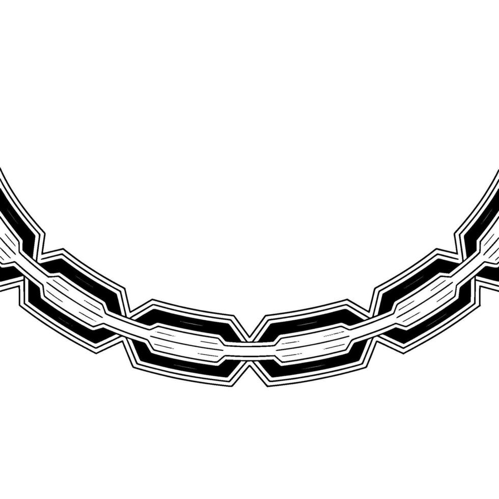 Geometric Chain Element on White Background vector