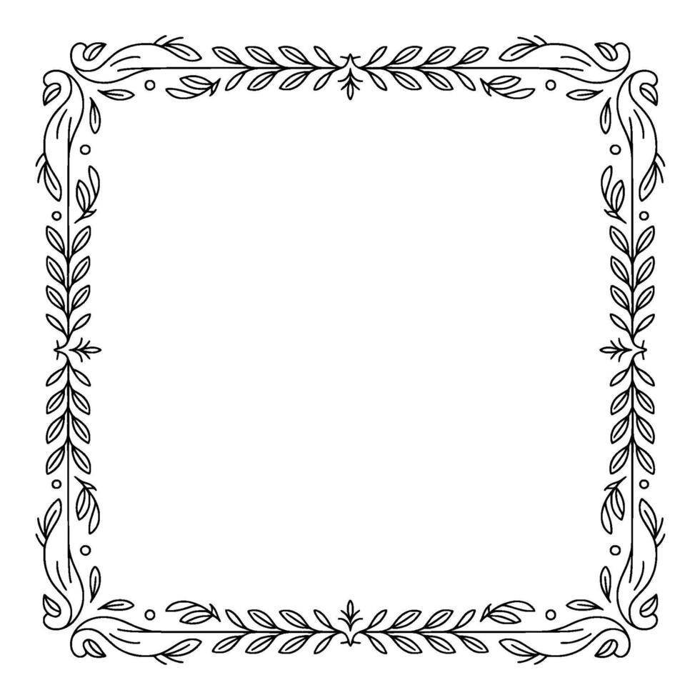 Elegant Floral Frame Minimalist Botanical Border vector