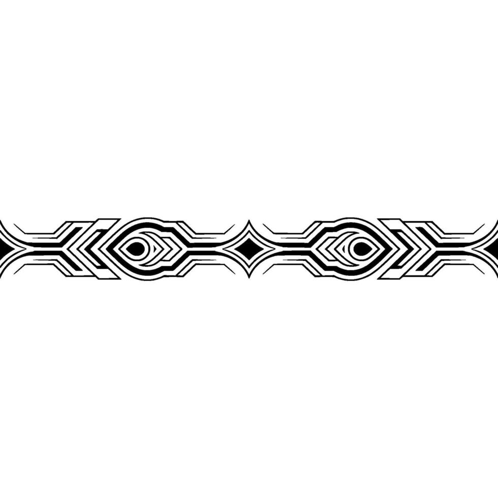Geometric Border Abstract Tribal on White Background vector