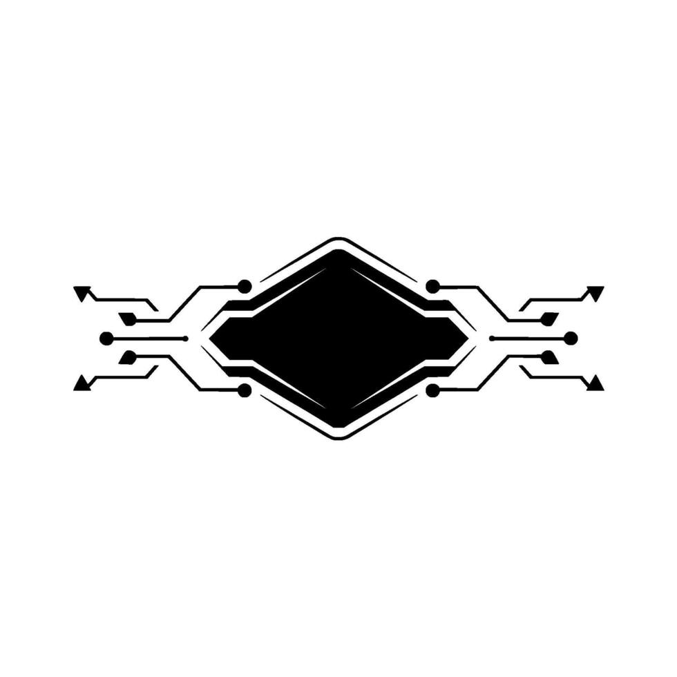 Tech Abstract Circuit Board With Diamond Shape vector